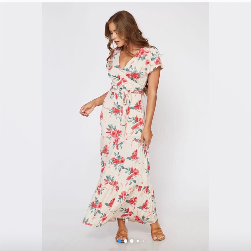 Blush floral maxi dress